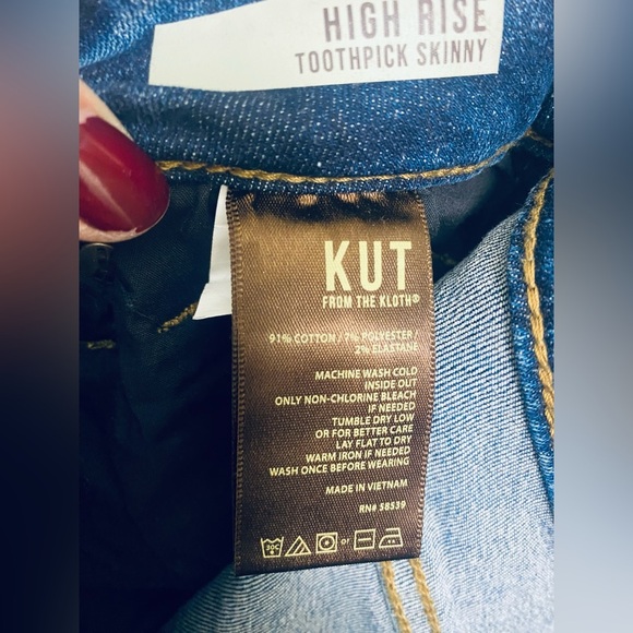 EUC Kut from the Kloth high rise toothpick skinny jeans size 4 - Picture 5 of 9